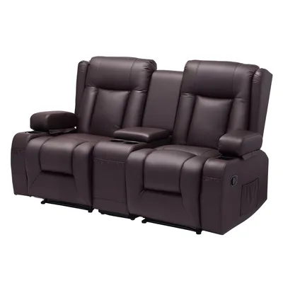 Leather Power Loveseat